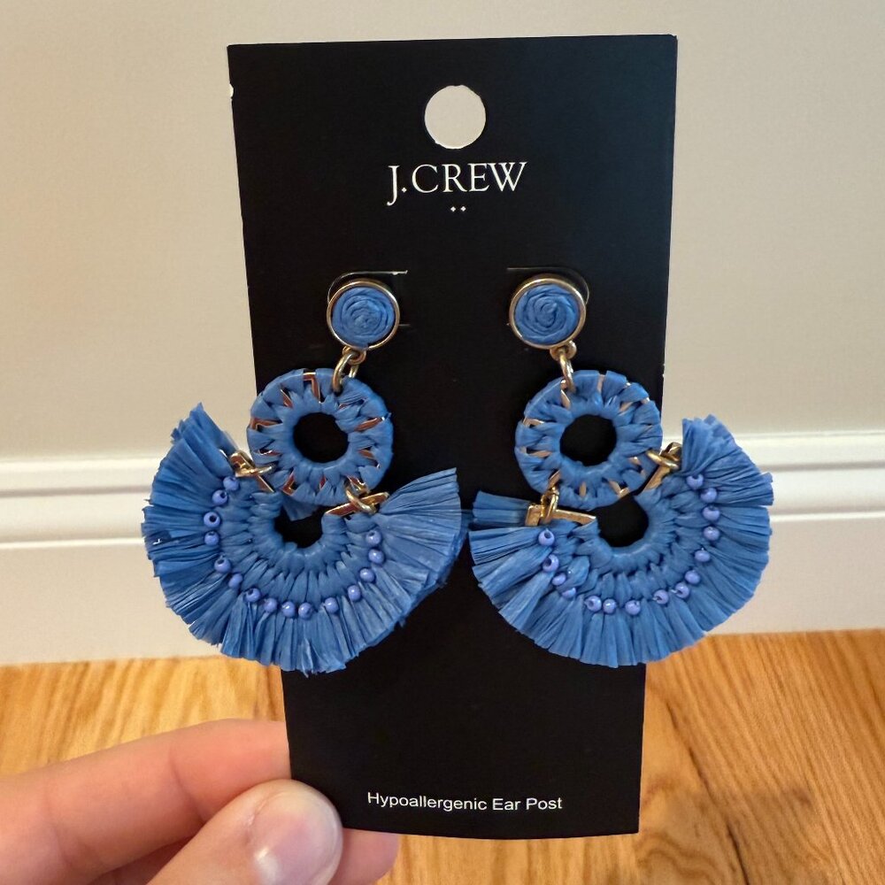 J. Crew blue earrings, brand new!
